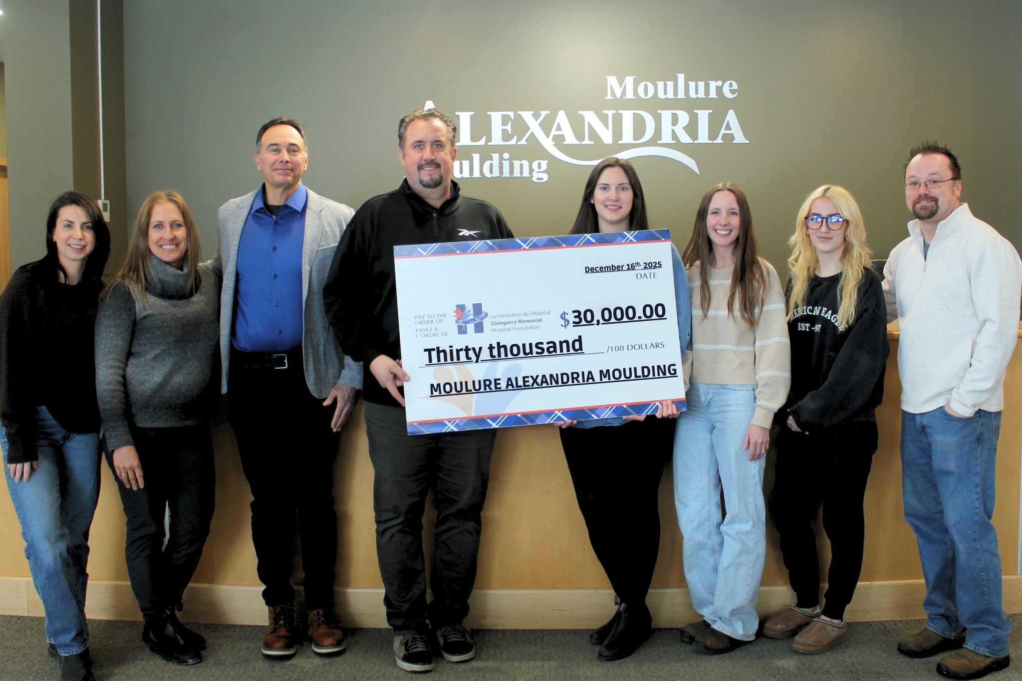 Alexandria Moulding promet 30 000 $ pour soutenir les soins de sant&eacute; ruraux par l&rsquo;entremise de la Fondation HGMH